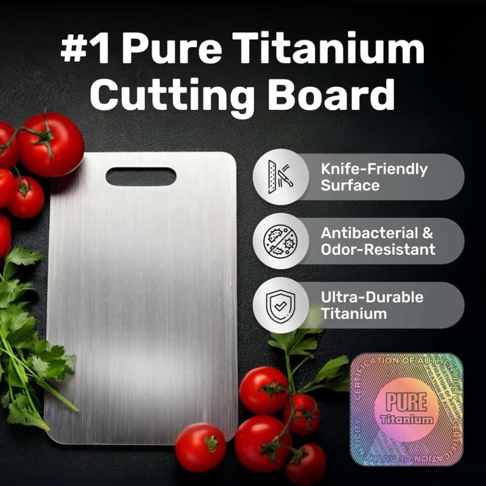 Katori titanium cutting board — antibacterial, knife-friendly kitchen board