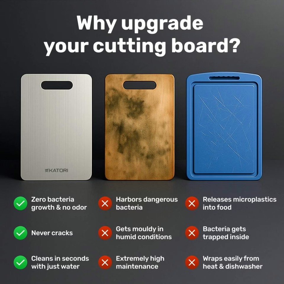 Katori cutting board — dual-sided design
